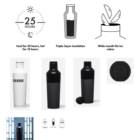 Corkcicle Star Wars Darth Vader Edition 16 oz Sport Canteen - Picture 5 of 5